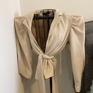 Beige Suede Jacket with wrap